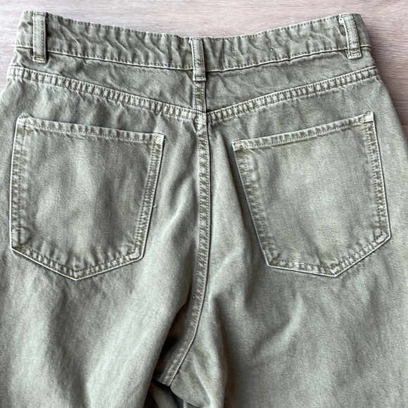 Mango Regina Slouch Jeans Khaki Green Size 8 - Picture 7 of 10